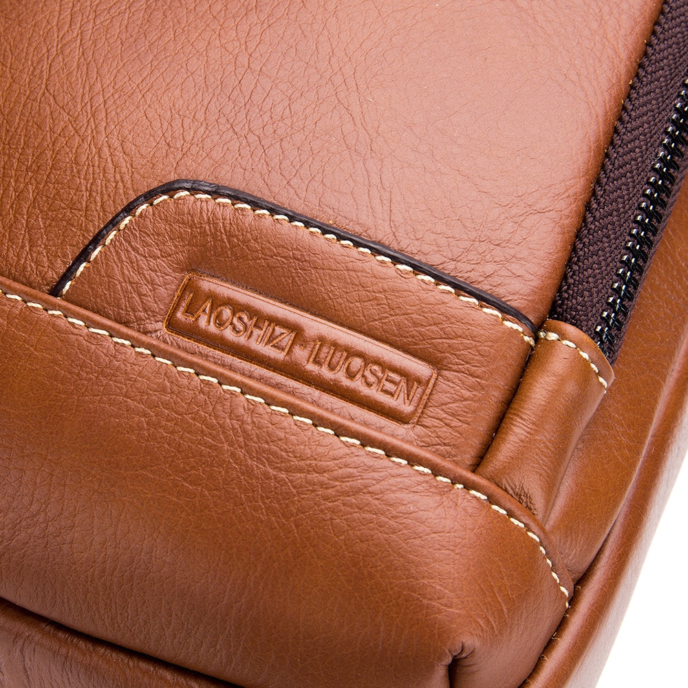 LAOSHIZI Leather Version Of The Leisure Comes With SUB Interface Function- Brown
