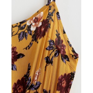  Floral Pocket Cami A Line Dress - Bee Yellow L