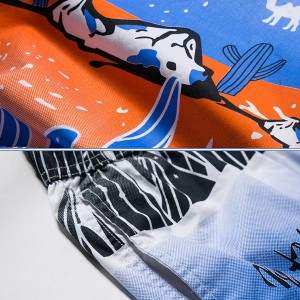 Printing Hawaiian Style Quickly Dry Beach Loose Board Shorts for Men