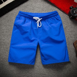 Polyester Pockets Solid Color Quickly Dry Board Shorts for Men