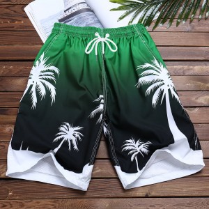 Summer Hawaiian Printing Quickly Dry Beach Board Shorts For Men
