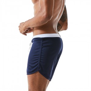 Mens Mesh Swim Shorts Arrow Pants Solid Color Breathable Sports Home Casual Shorts with Liner Pouch