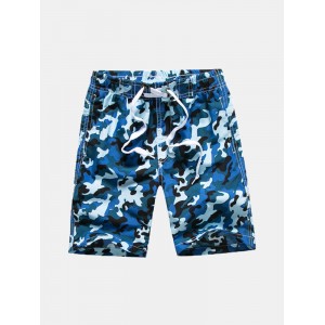 Hawaiian Style Tropical Camouflage Printing Loose Beach Board Shorts for Men