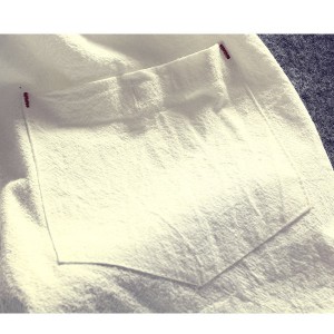 Casual Drawstring Solid Color Comfy Cotton Linen Board Shorts for Men