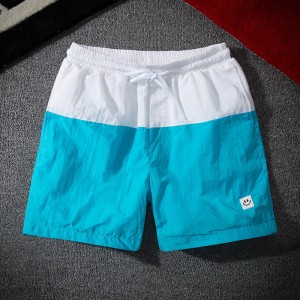 Patchwork Drawstring Casual Board Shorts For Men