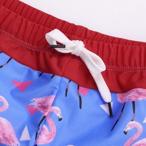 Nylon Flamingo Printing Quickly Dry Loose Board Shorts for Men