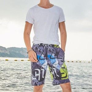 Couples Funny Print Various Length Beach Board Shorts Waterproof Quick Dry With Side Pocket