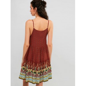  Flounce Printed Cami Beach Dress - Multi S