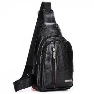 Men's Retro Zipper Crossbody Bag Fashion Pack with Hidden Headphone Jack