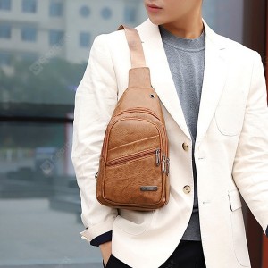 Men Wearable Solid Color Fashion Crossbody Bag Fashion Waterproof Pack
