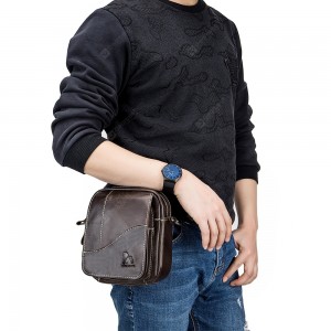 LAOSHIZI Men's First Leather Retro Lightweight Messenger Bag