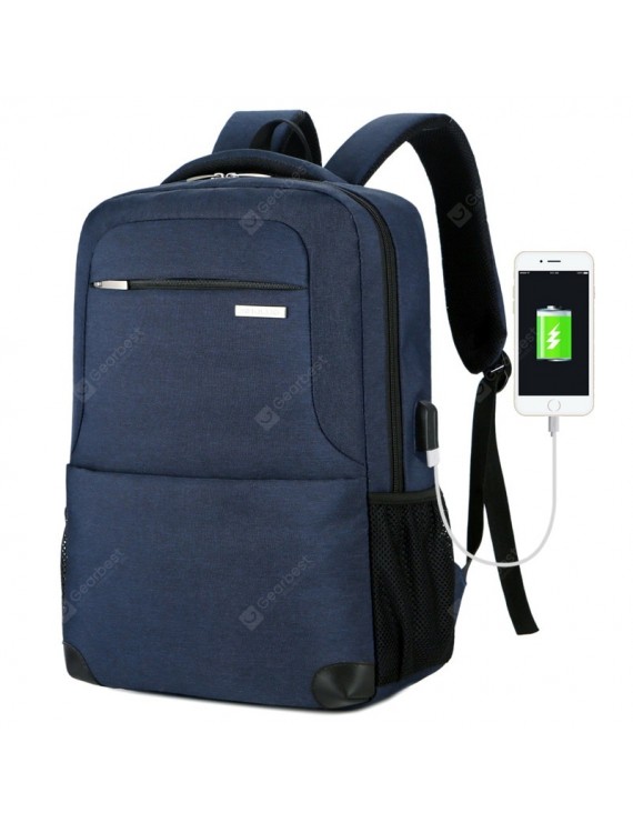 Men's Backpack Waterproof Nylon Business Casual Large Capacity USB Charging