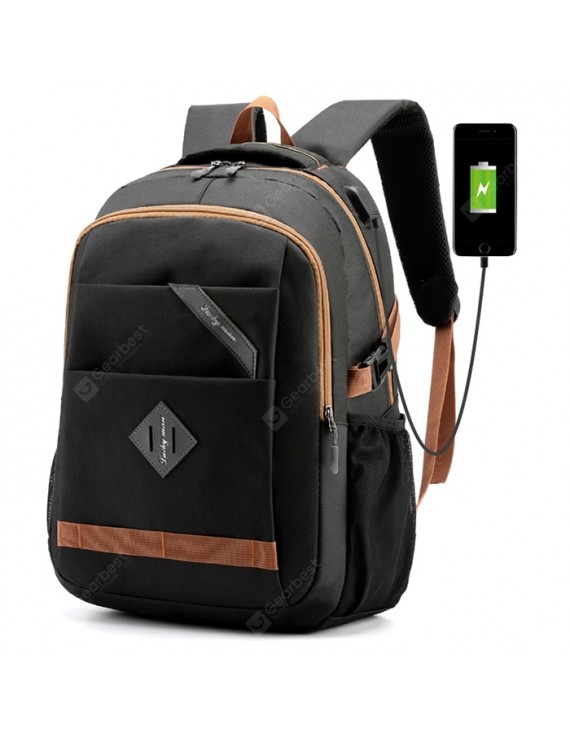 Men's Large Capacity Backpack USB Rechargeable