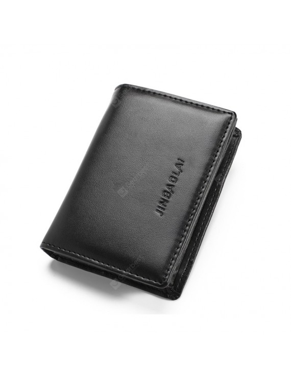 JINBAOLAI Fashion PU Leather Men Business Card Holder Wallet