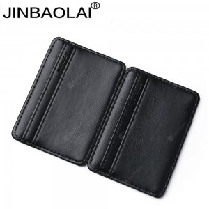 JINBAOLAI  Vintage Leather Magic Wallet Clip Pocket Mini Purse