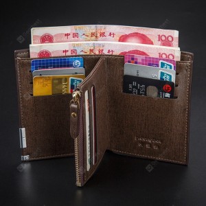 YAJIANMEI LS991 Man Stylish Plaid Wallet Short Casual Purse Zipper Money Clip