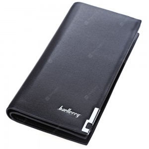 Solid Color Vertical Clutch Portable Wallet Card Holder for Men