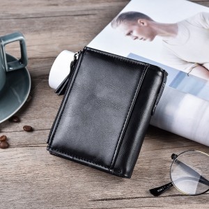 JINBAOLAI Multi-function Double Zipper Casual Men Wallet