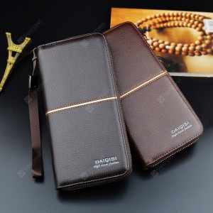 YAJIANMEI LS612 Men's Business Large Capacity Long Zipper Wallet Handcuffs Bag