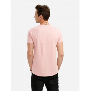 ZAN.STYLE Round Neck T Shirt - Shallow Pink M