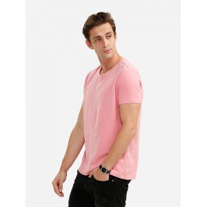 ZAN.STYLE Crew Neck T Shirt - Pink M