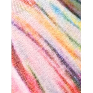 Rainbow Drop Shoulder Pullover Sweater - Pink M