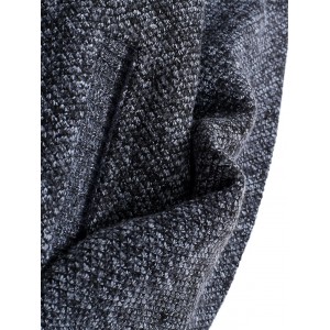 Pocket Decoration Zip Up Casual Cardigan - Gray M
