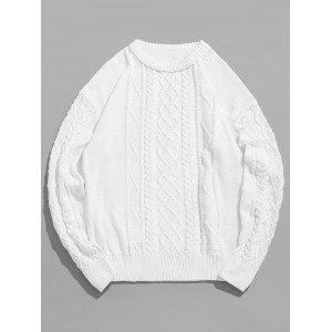 Vintage Pattern Knit Sweater - Milk White L
