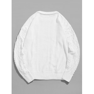 Vintage Pattern Knit Sweater - Milk White L