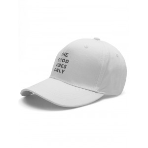 Casual Letters Embroidery Baseball Cap - White