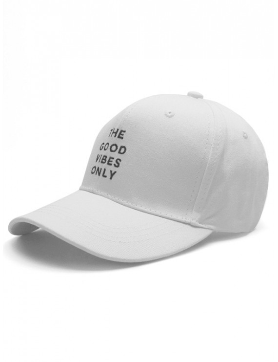 Casual Letters Embroidery Baseball Cap - White
