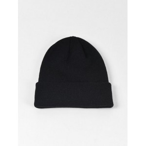 Solid Knitted Soft Winter Weaving Hat - Black