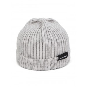 Woolen Yarn Solid Winter Knitted Hat - Gray