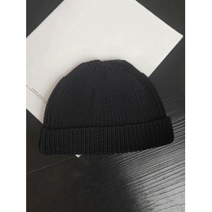 Casual Round Top Knitted Weaving Winter Soft Hat - Black