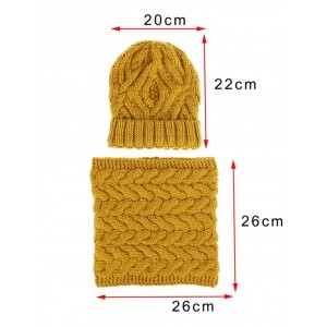 Woolen Yarn Winter Knitted Scarf Hat Set - Light Gray