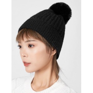 Winter European Simple Knitted Hat - Black