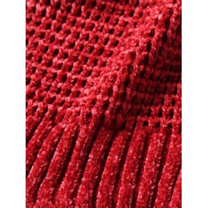 Unisex Simple Winter Soft Long Weaving Chic Scarf - Red Wine
