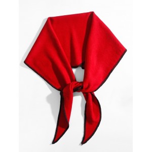Solid Faux Cashmere Rhombus Scarf - Red
