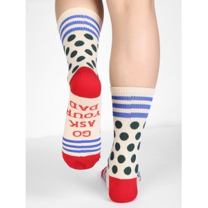Fun Printed Polka Dot Winter Socks - Beige