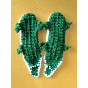 Christmas Animal Crochet Home Floor Socks - Medium Sea Green