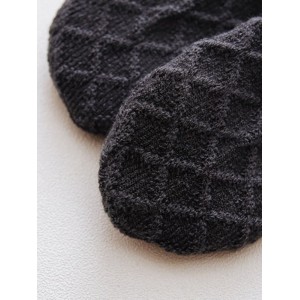 Fleece Rhombus Floor Slip-on Socks - Black