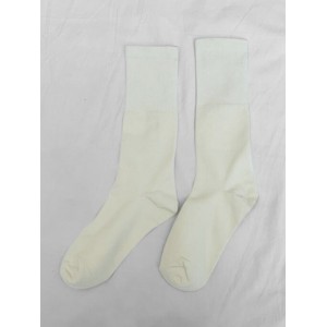 Solid Patchwork Calf Length Socks - White