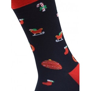 Winter Christmas Gift Print Crew Length Socks - Multi-a
