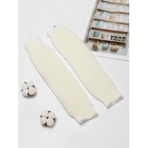 Knitted Woolen Yarn Sleeve Socks - White