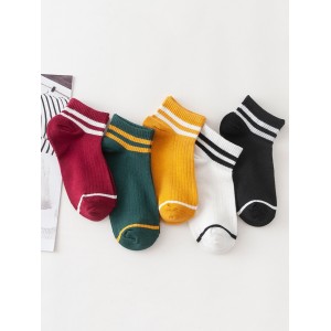 Striped Sport Breathable Ankle Socks - Multi-a