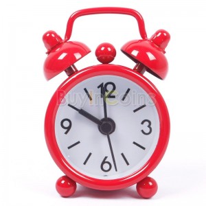 New Hot Home Portabel Outdoor Use Lovely Mini Cartoon Dial Number Round Desk Alarm Clock