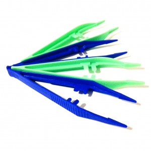 ​10 Pcs Green and Blue Plastic Craft Tweezers Loose Beads DIY Tool Jewelry Tool Craft Findings Making