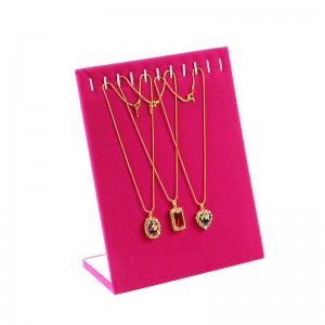 L-type Necklace Pendant Chain Show Display Jewelry Holder Stand Velvet 11 Hook