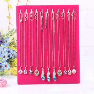 L-type Necklace Pendant Chain Show Display Jewelry Holder Stand Velvet 11 Hook