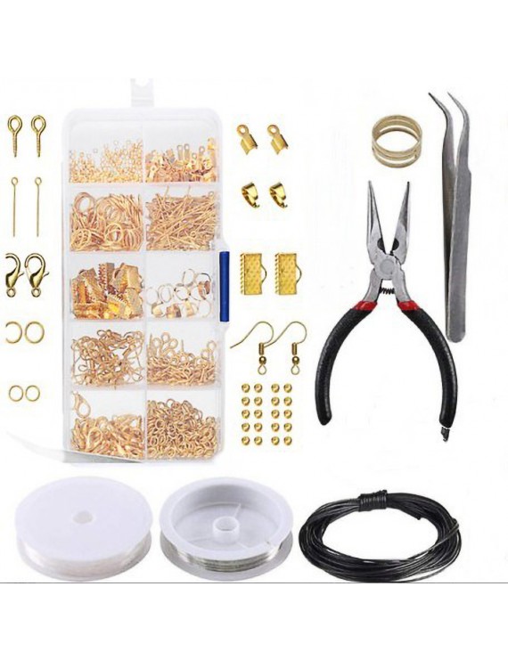 10 Grids Metal Jewelry Making Kit DIY Materials Tool with Accessories Findings And Beading Wires